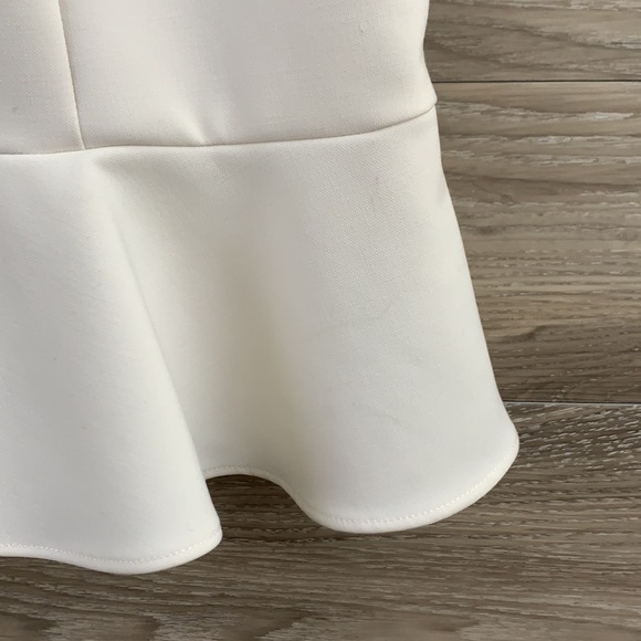 Likely white one shoulder off the shoulder ruffle tulip mini party dress - Picture 2 of 4